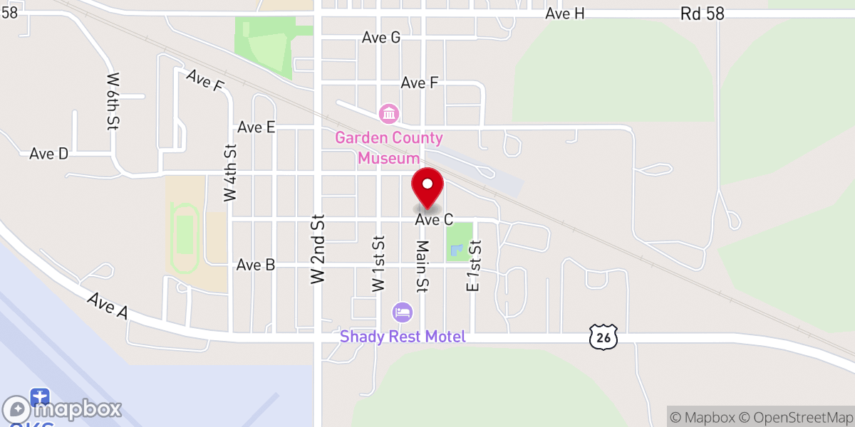 Map showing location of Saint Marks Lutheran Church