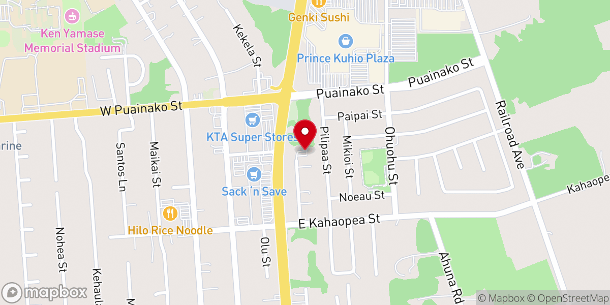 Map showing location of Thy Word Ministries Faith Center of Hawaii
