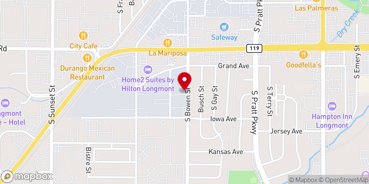 Map showing location of Twin Peaks church of Christ