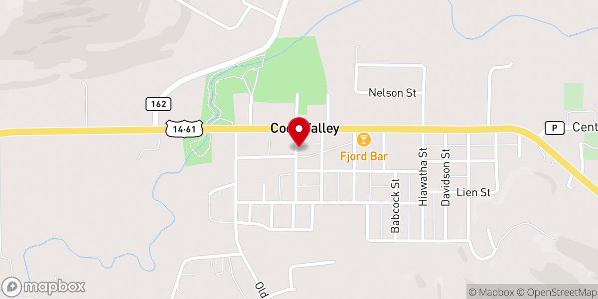Map showing location of Coon Valley Village Hall