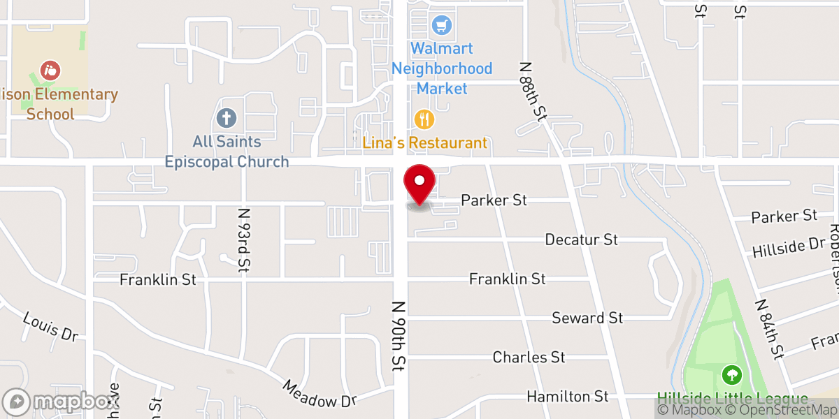 Map showing location of Saint Mark Lutheran Church