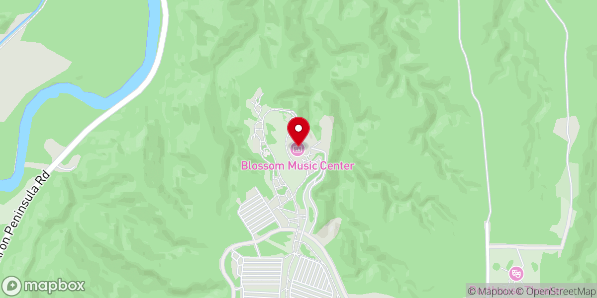Map showing location of Blossom Music Center