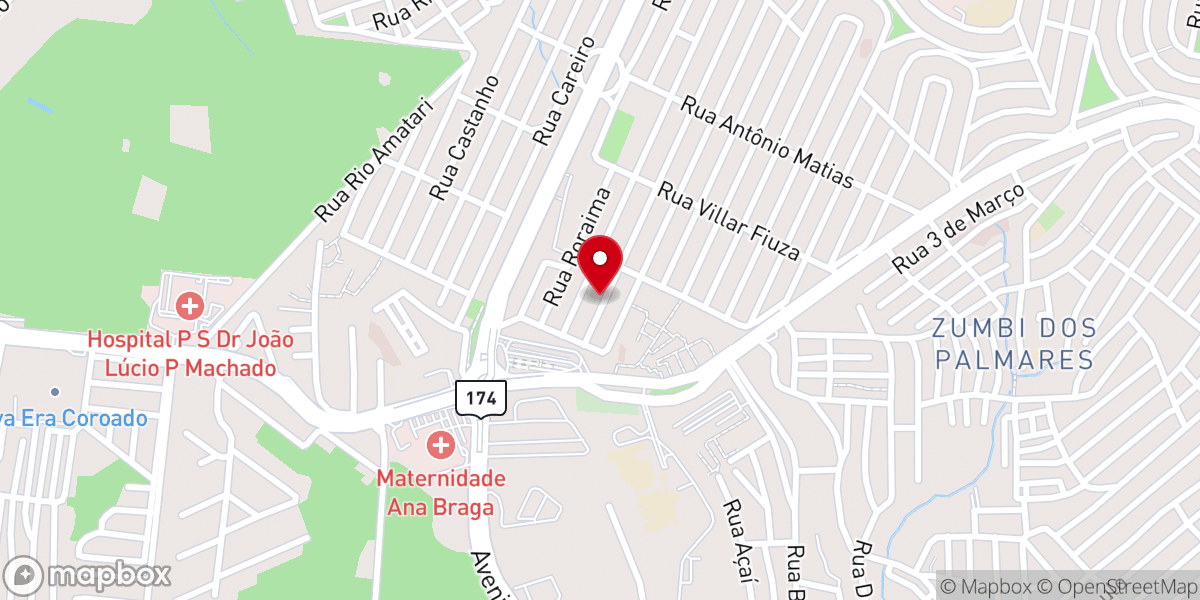 Map showing location of Igreja Batista Nacional Nova Canaã - São José Operário