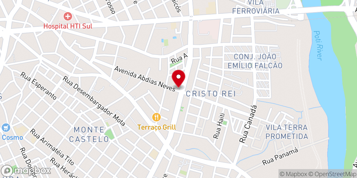 Map showing location of Igreja Batista Manancial