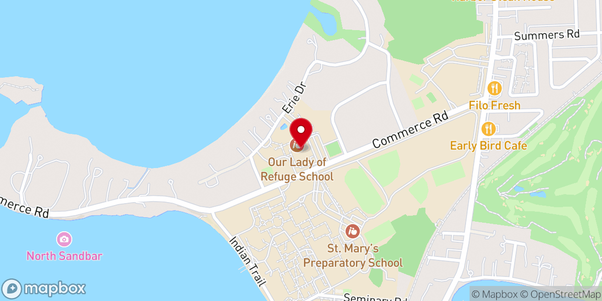 Map showing location of Our Lady of Refuge School