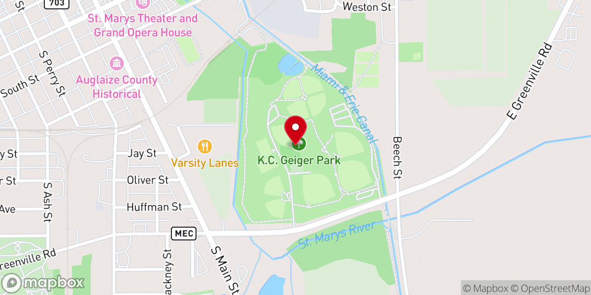 Map showing location of K.C. Geiger Park