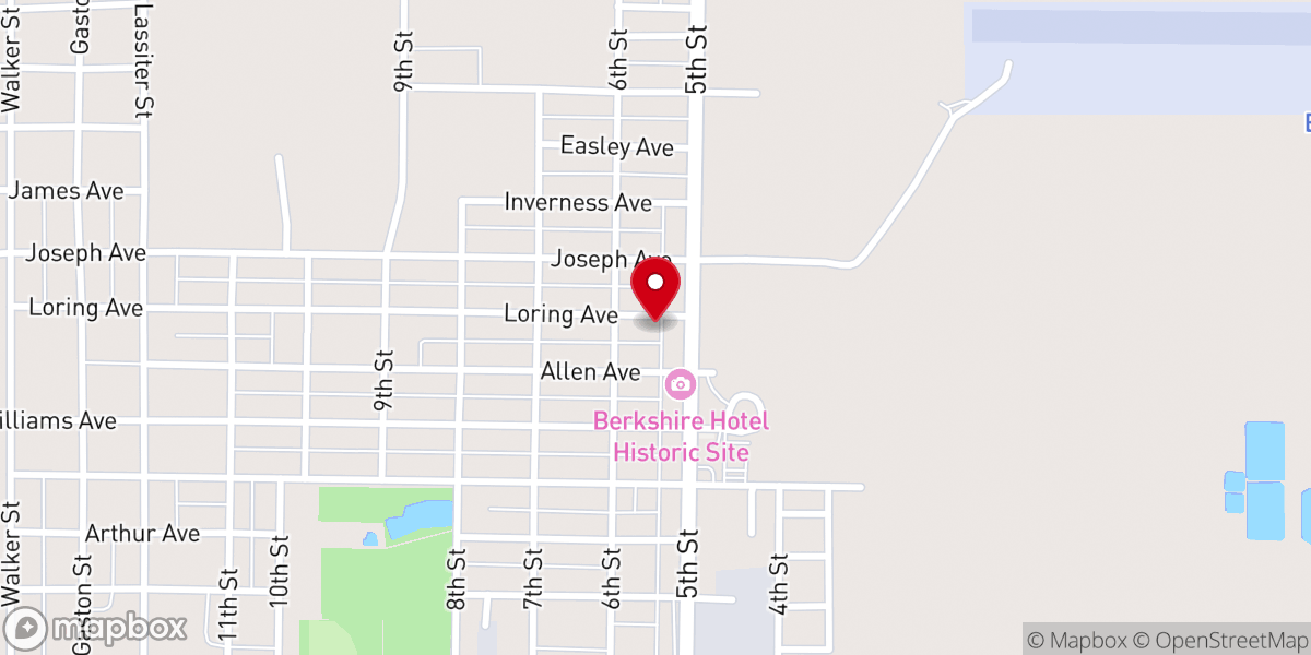 Map showing location of Assembly of God
