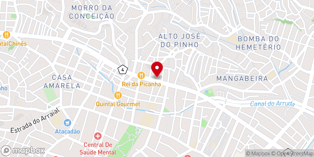 Map showing location of Igreja Batista do Arraial