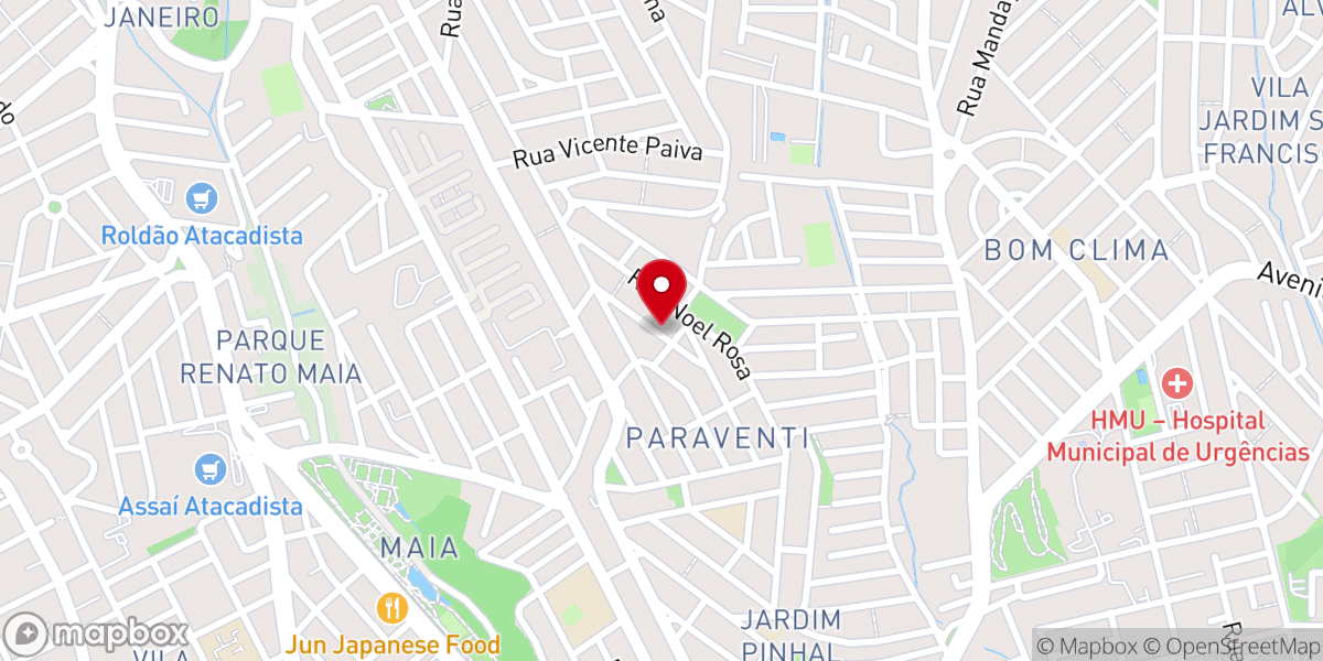 Map showing location of Igreja Batista Independente de Guarulhos