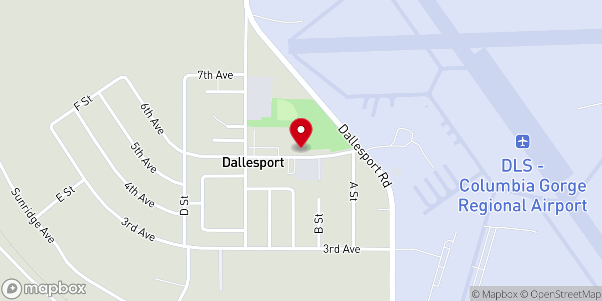 Map showing location of Dallesport Community Center