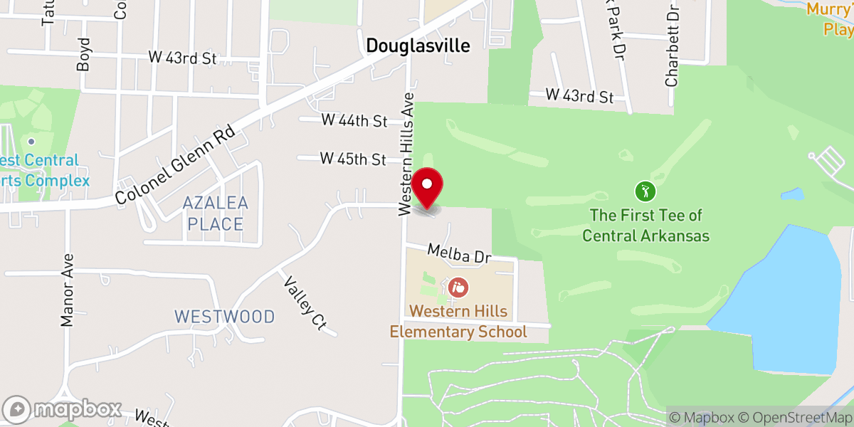 Map showing location of Western Hills United Methodist Church