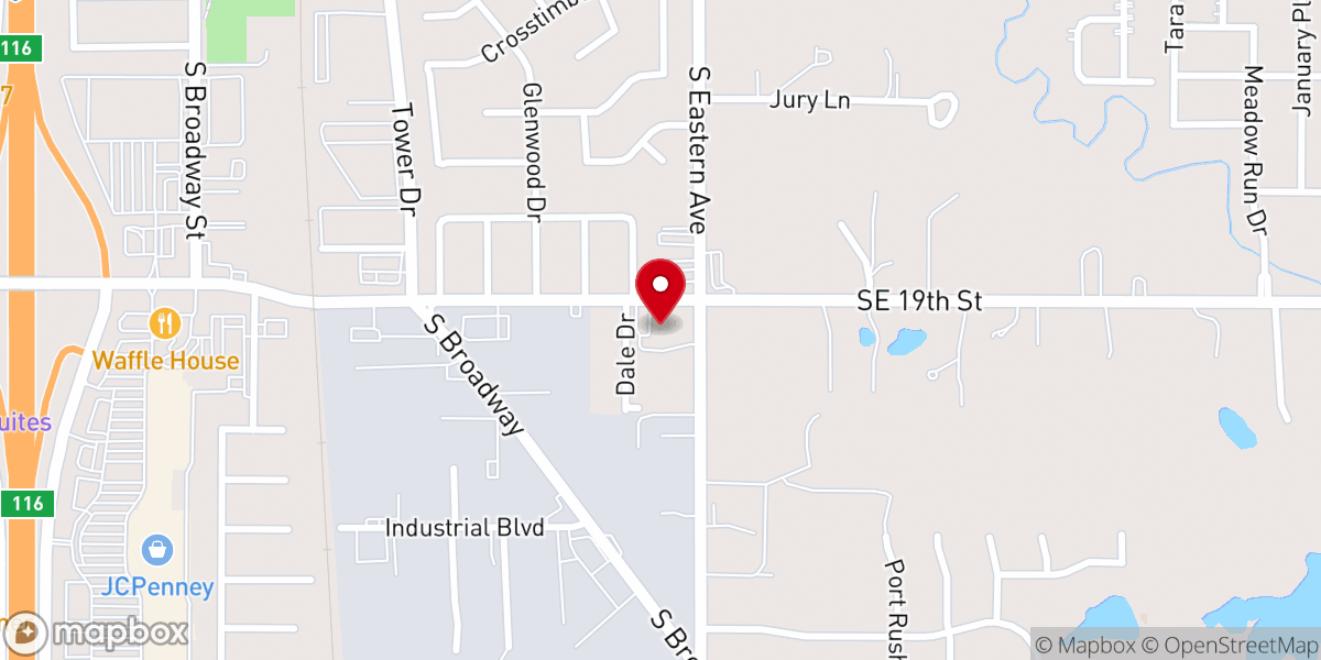 Map showing location of Moore Baptist Church