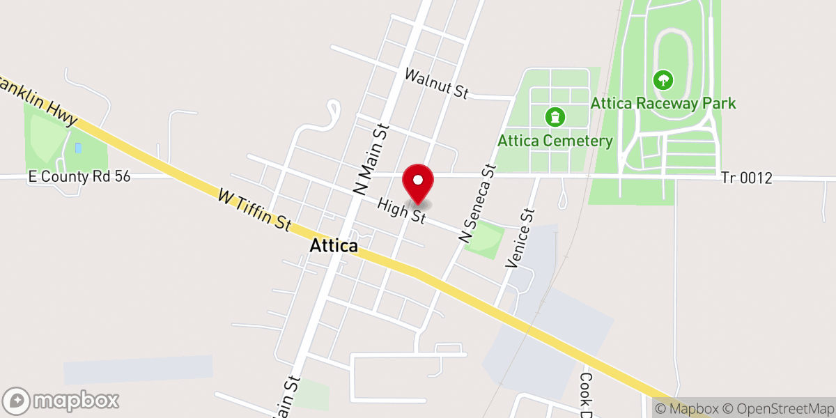 Map showing location of First Baptist Church