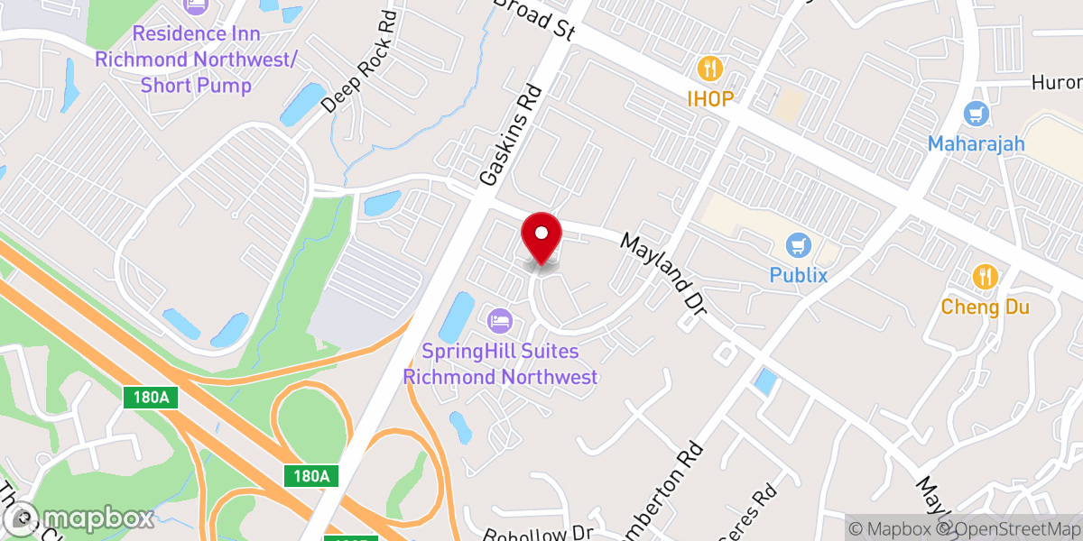 Map showing location of Vine Church RVA