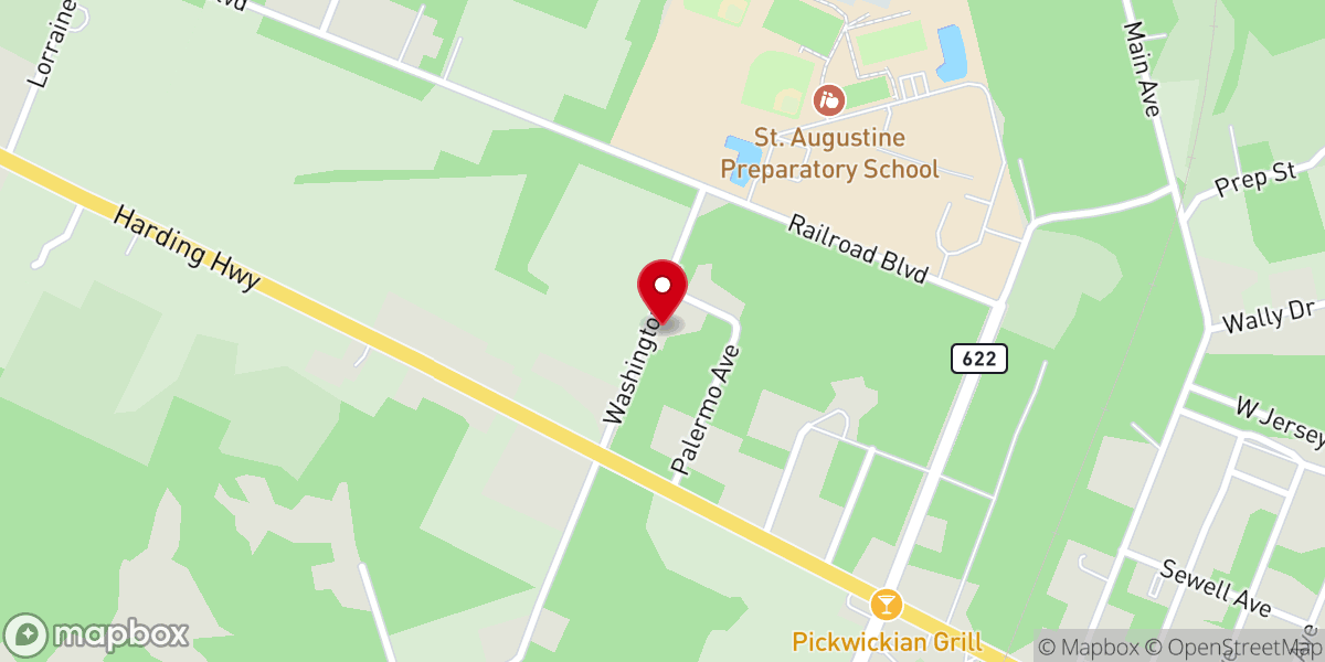Map showing location of First Baptist Church of Richland