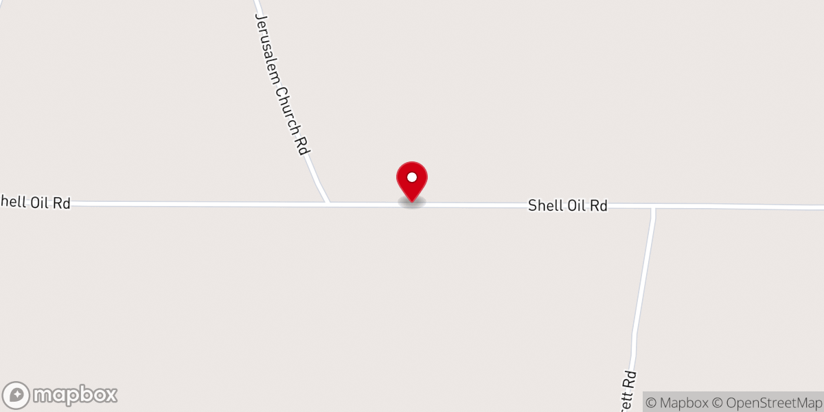 Map showing location of Pearlie Grove Baptist Church