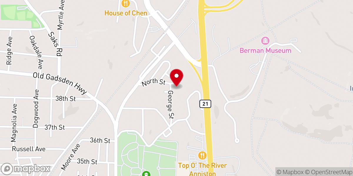Map showing location of Fairview Heights Baptist Church