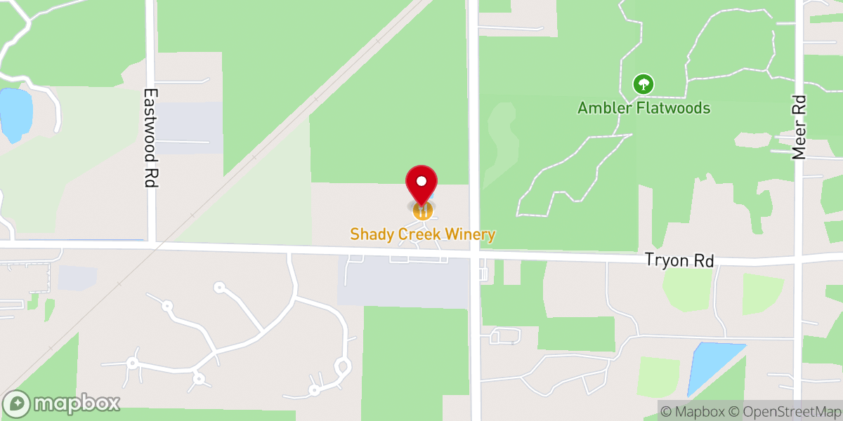Map showing location of Shady Creek Winery