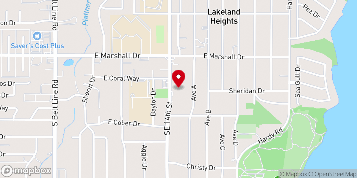 Map showing location of Radiant Life Church