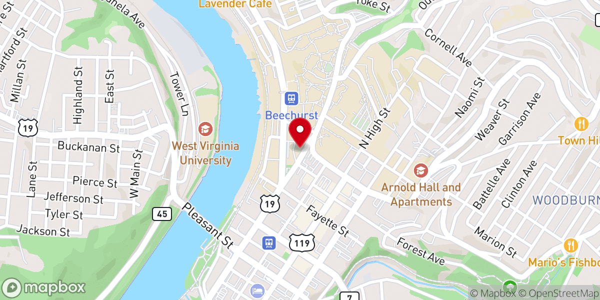 Map showing location of Newman Hall Catholic Student Center