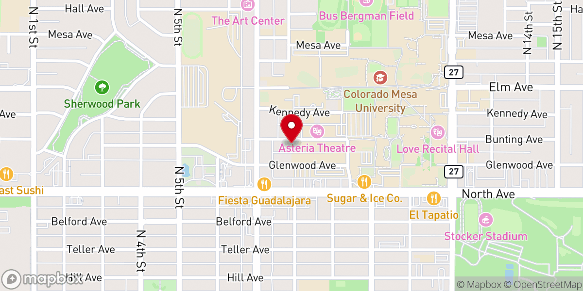 Map showing location of Mesa Catholic Newman House