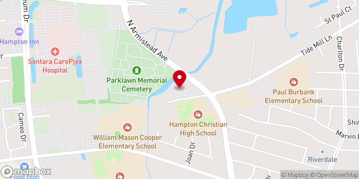 Map showing location of Bethel African Methodist Episcopal Church