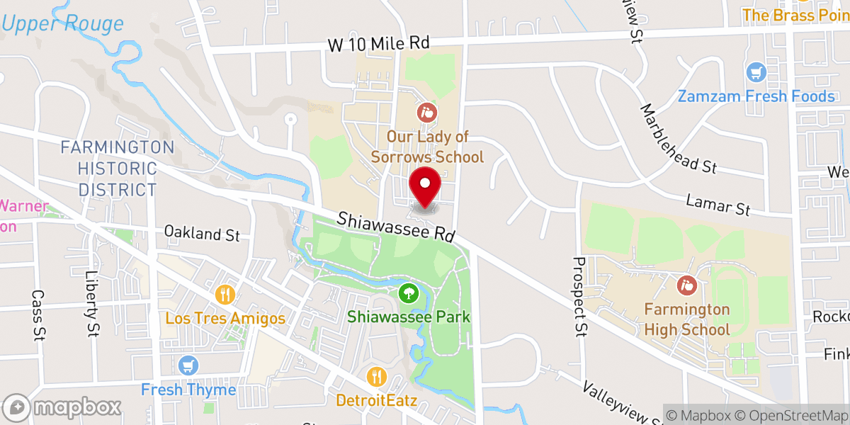 Map showing location of Our Lady of Sorrows Church