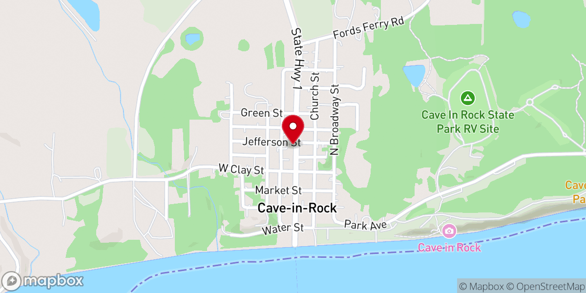 Map showing location of First Christian Church