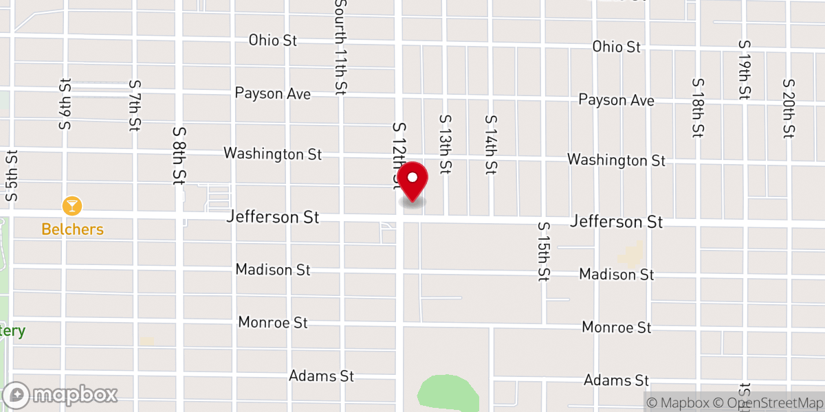 Map showing location of Bethel Assembly of God Church