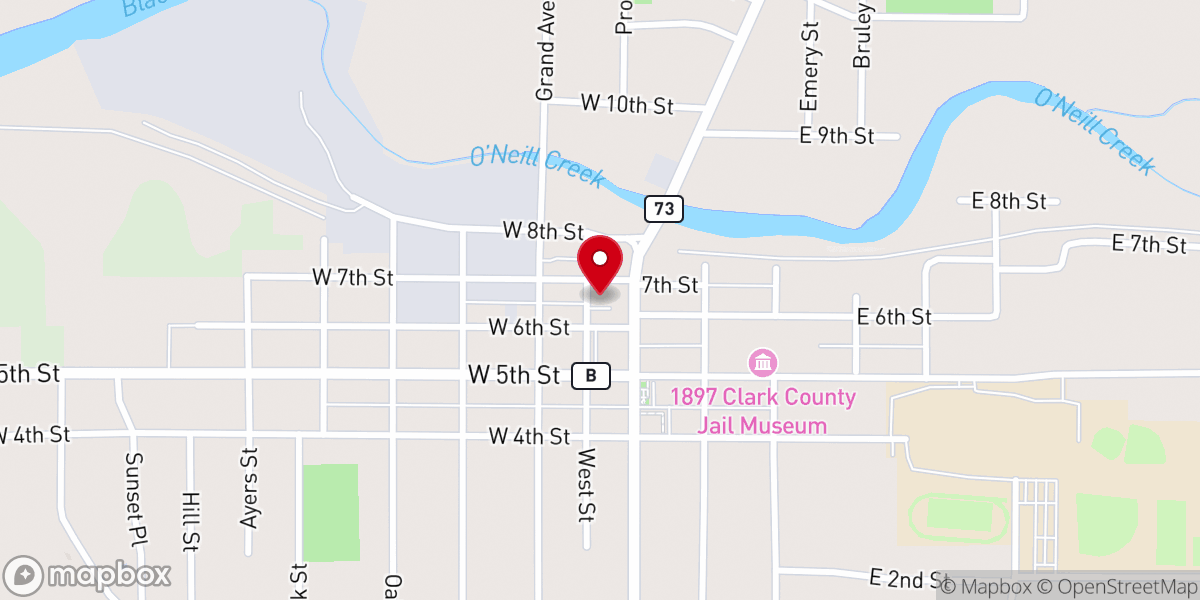 Map showing location of Neillsville Masonic Temple Lodge