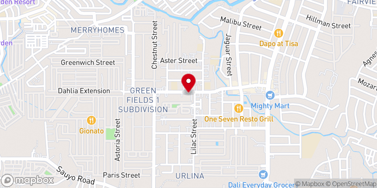 Map showing location of Greenhills Christian Fellowship Northeast