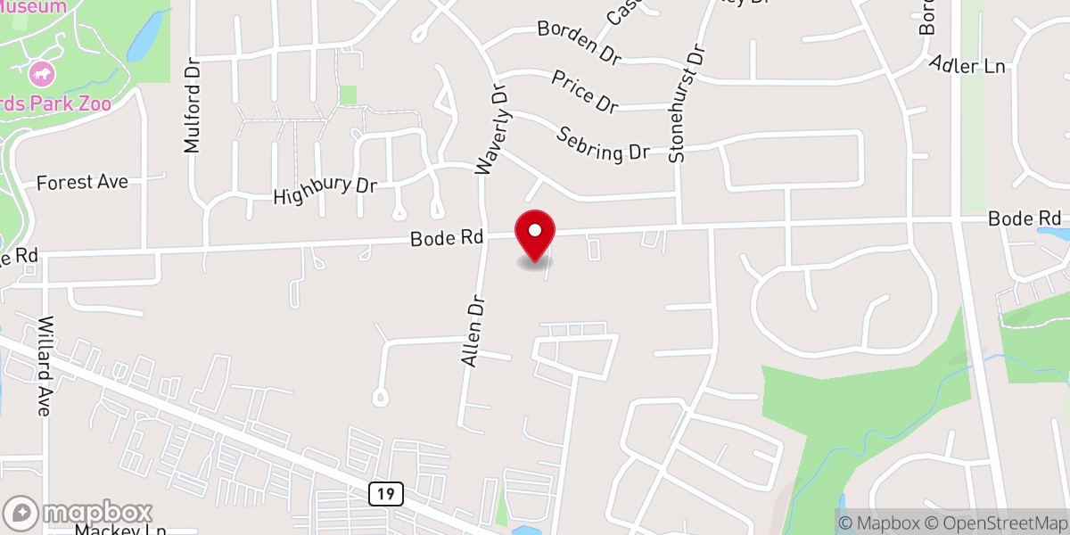 Map showing location of St Paul Baptist Church
