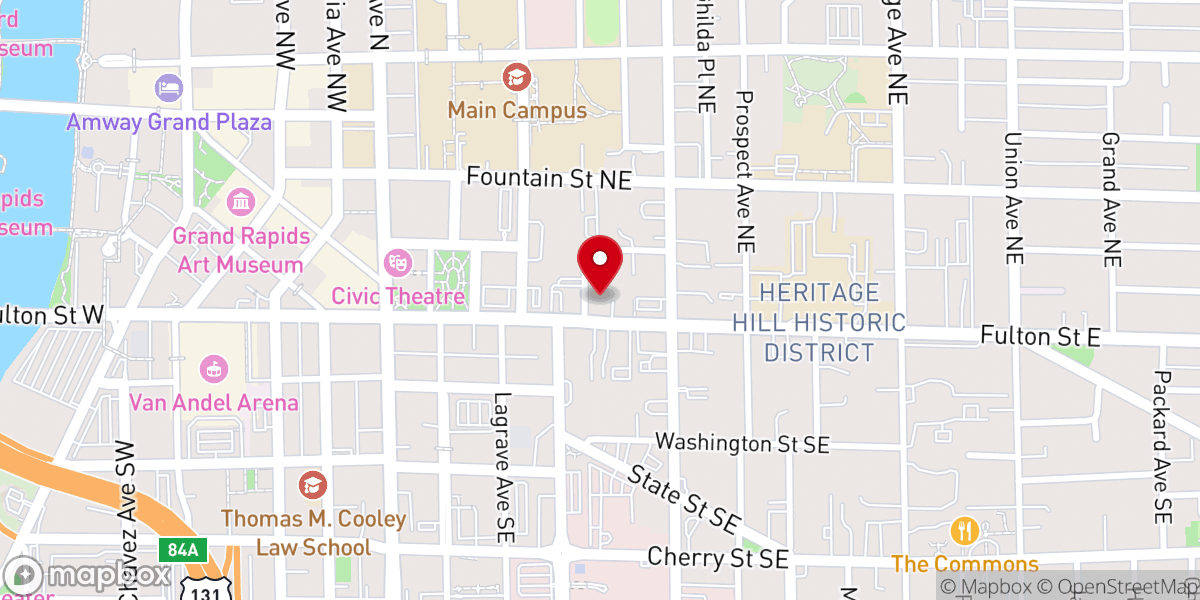 Map showing location of First United Methodist Church