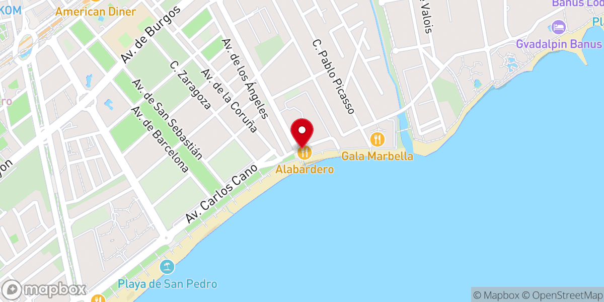 Map showing location of Alabardero Beach Club Marbella