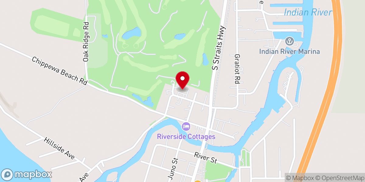 Map showing location of Indian River Baptist Church
