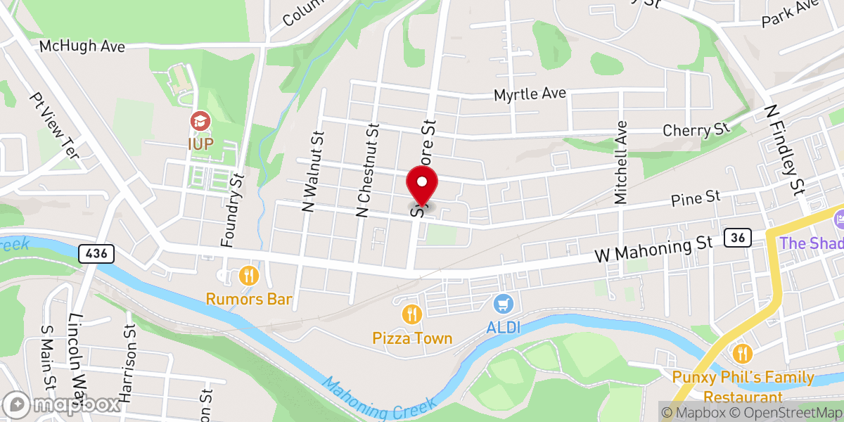 Map showing location of The Punxsutawney Spirit