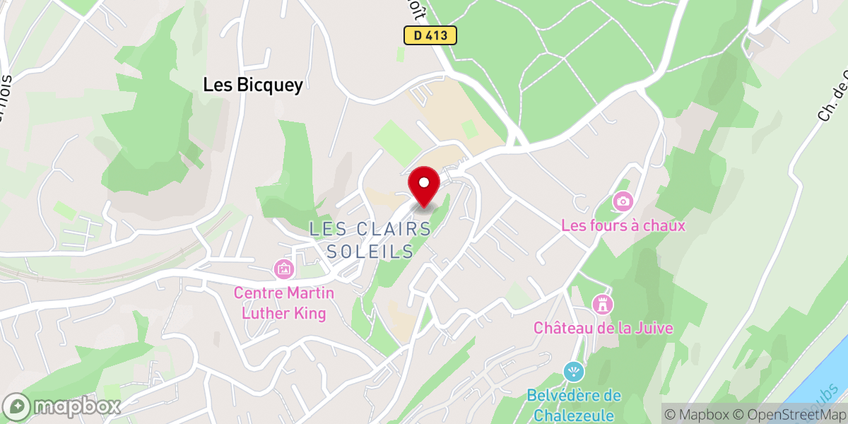 Map showing location of Soeurs de la Charité
