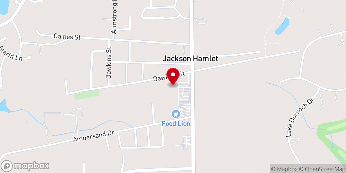 Map showing location of Sandhills Bowling Center