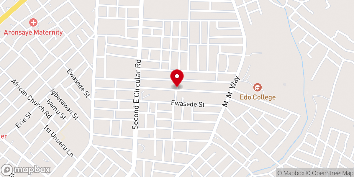Map showing location of God's Gift Baptist Church Ozolua