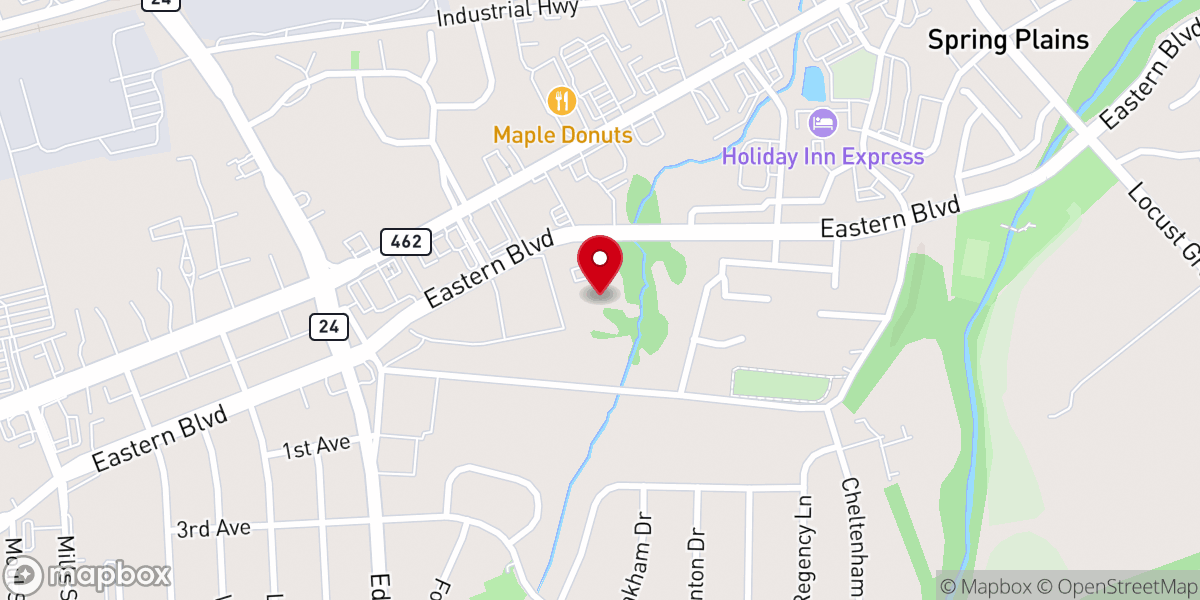 Map showing location of Eastside Assembly Of God