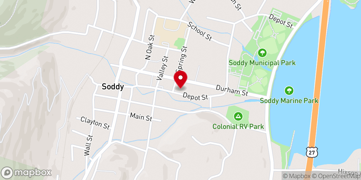 Map showing location of New Grace Baptist Church