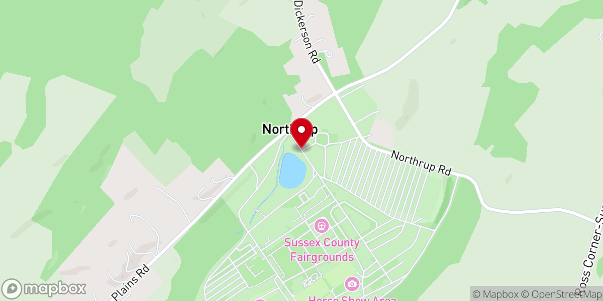 Map showing location of The Sussex County Fairgrounds