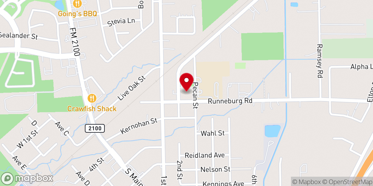 Map showing location of First Baptist Church of Crosby