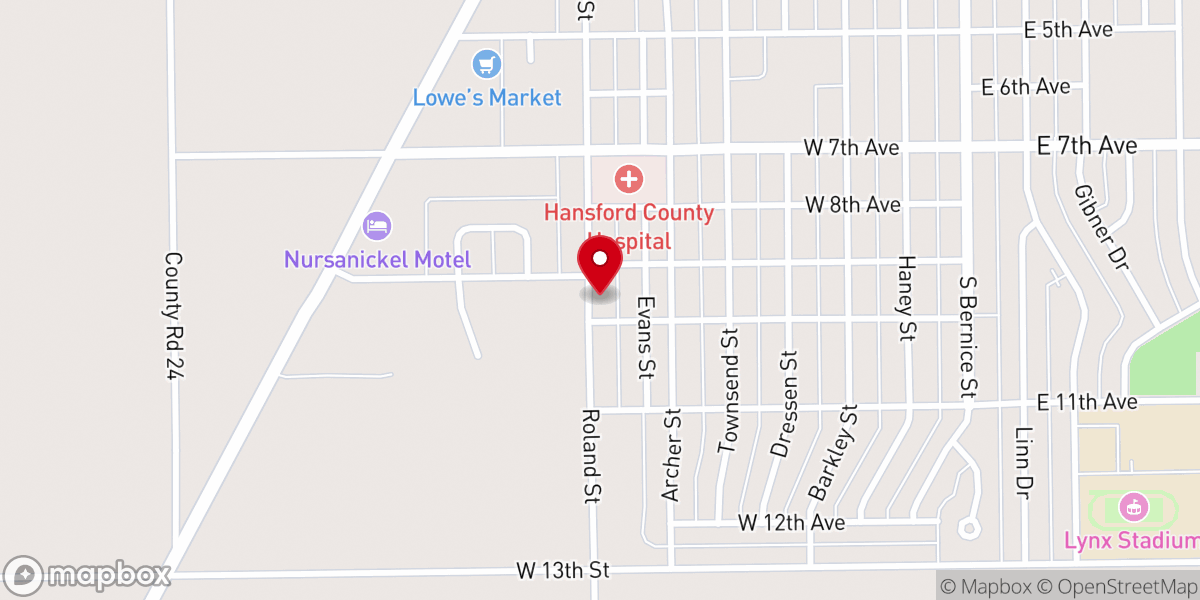 Map showing location of Sacred Heart Catholic Church