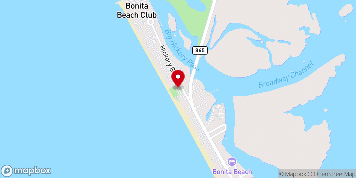 Map showing location of Little Hickory Beach