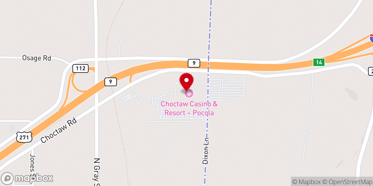 Map showing location of Choctaw Casino & Resort-Pocola