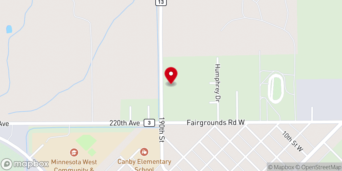 Map showing location of Antelope Hills Christian Church