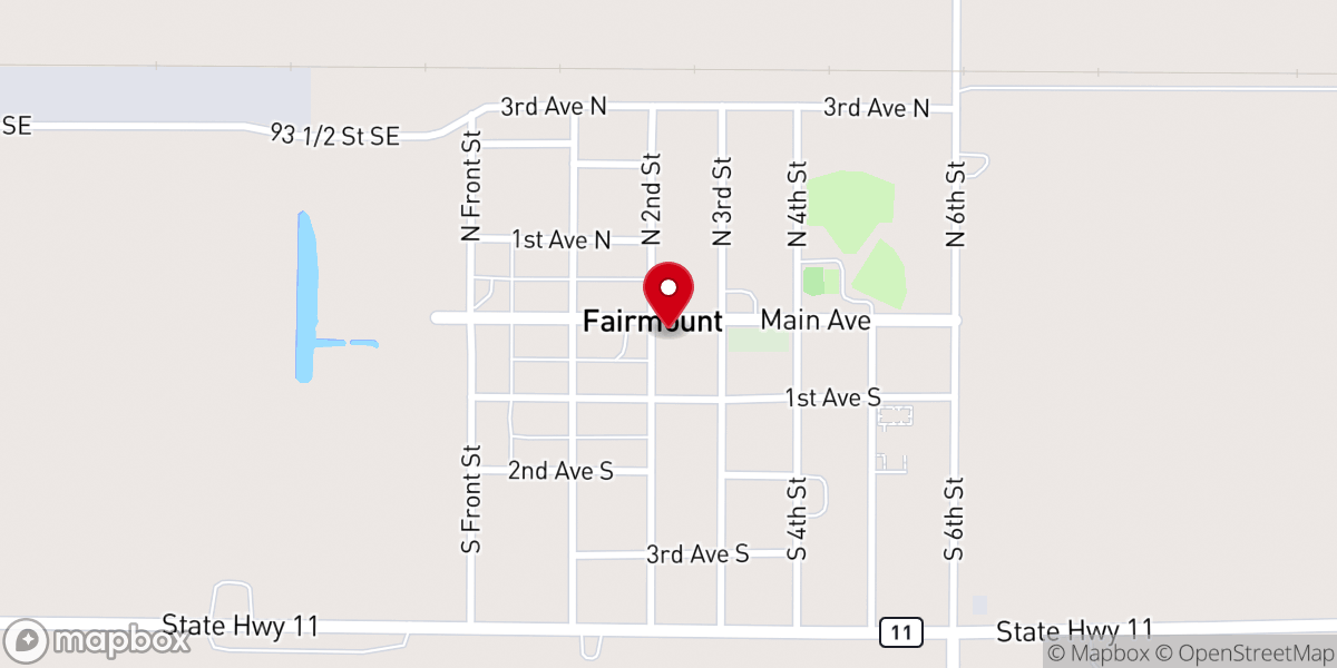 Map showing location of Fairmount United Methodist Church