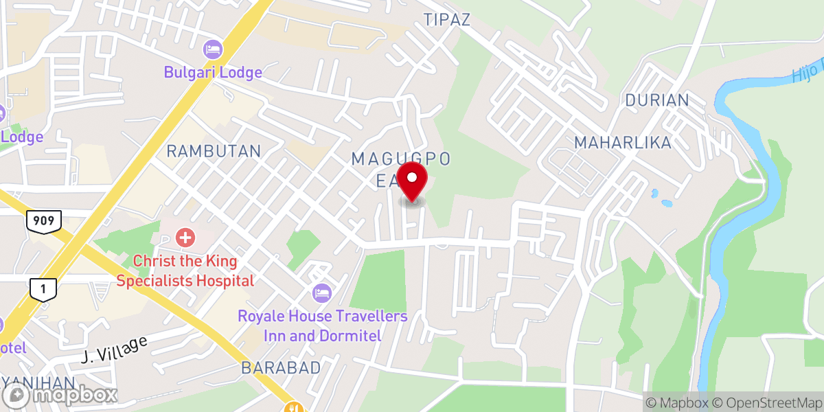 Map showing location of Evangel Family Church Tagum