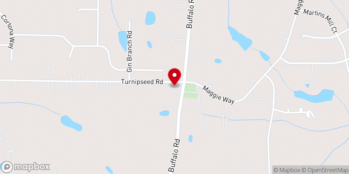 Map showing location of Clyde's Chapel Baptist Church
